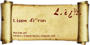 Lippe Áron névjegykártya
