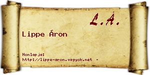 Lippe Áron névjegykártya